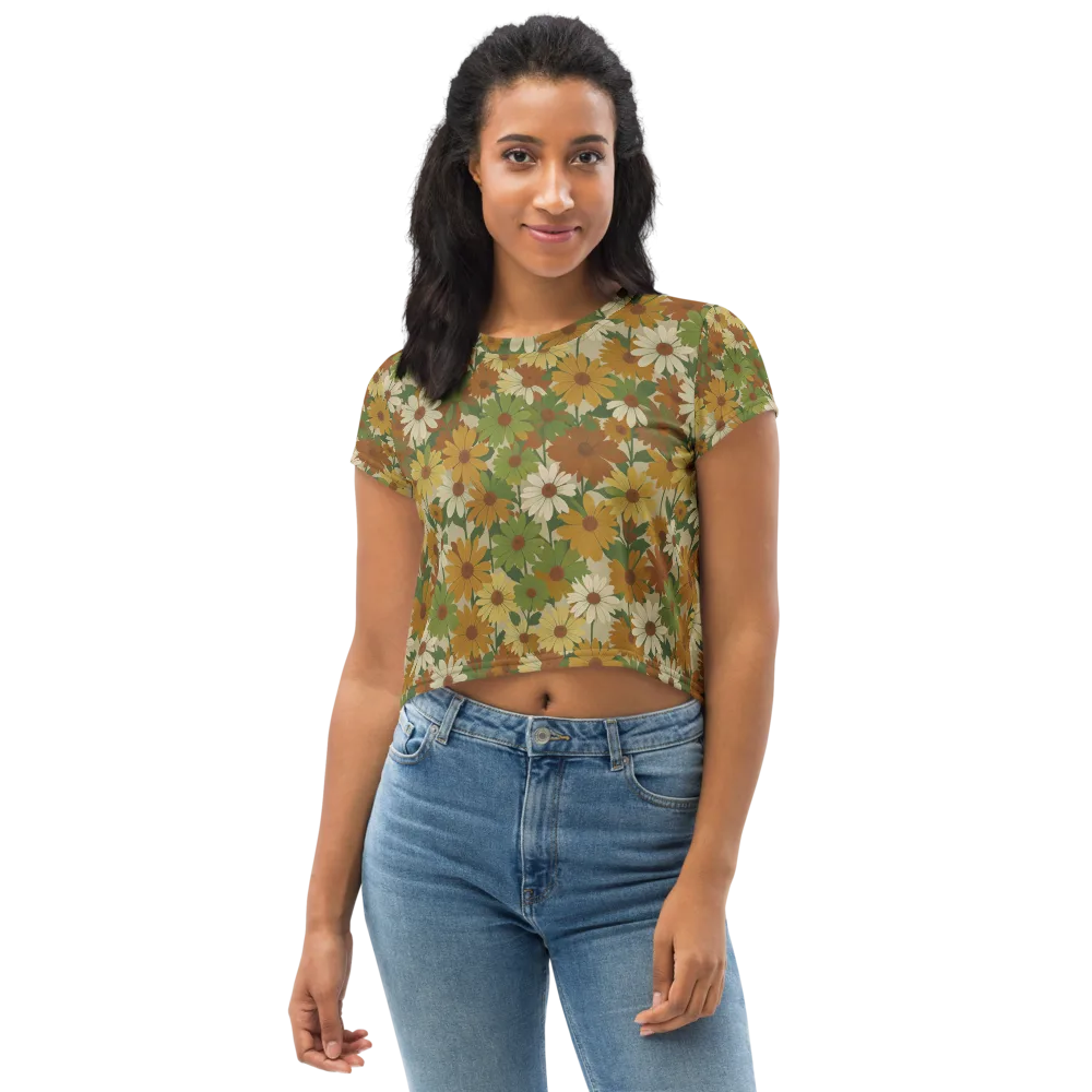Harvest Bloom on Crop Tee — Front
