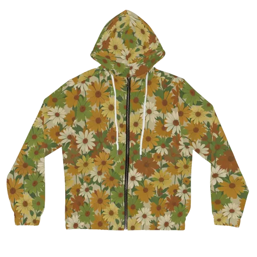 Harvest Bloom on a Women's Full-Zip Hoodie