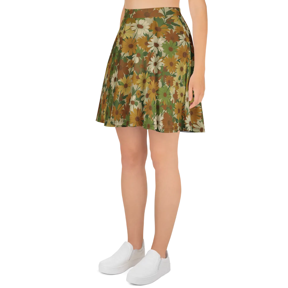 Harvest Bloom on Skater Skirt — Left