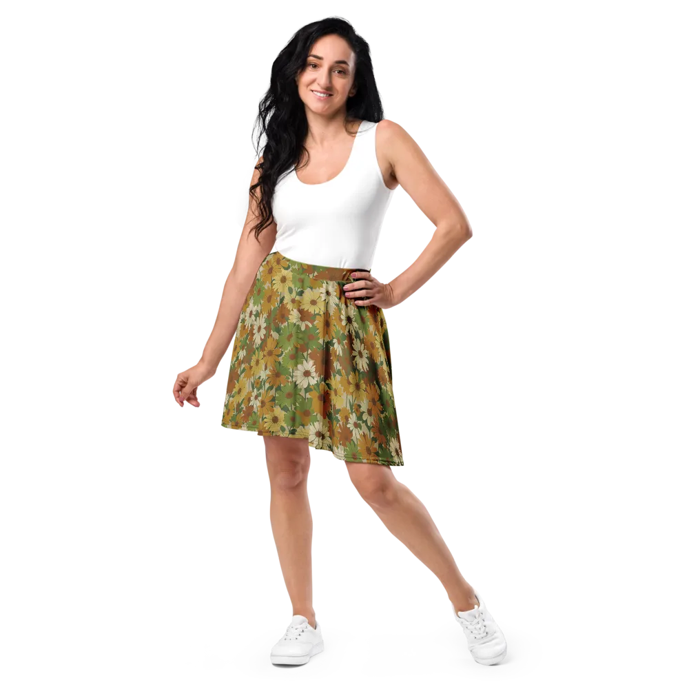Harvest Bloom on Skater Skirt — Front