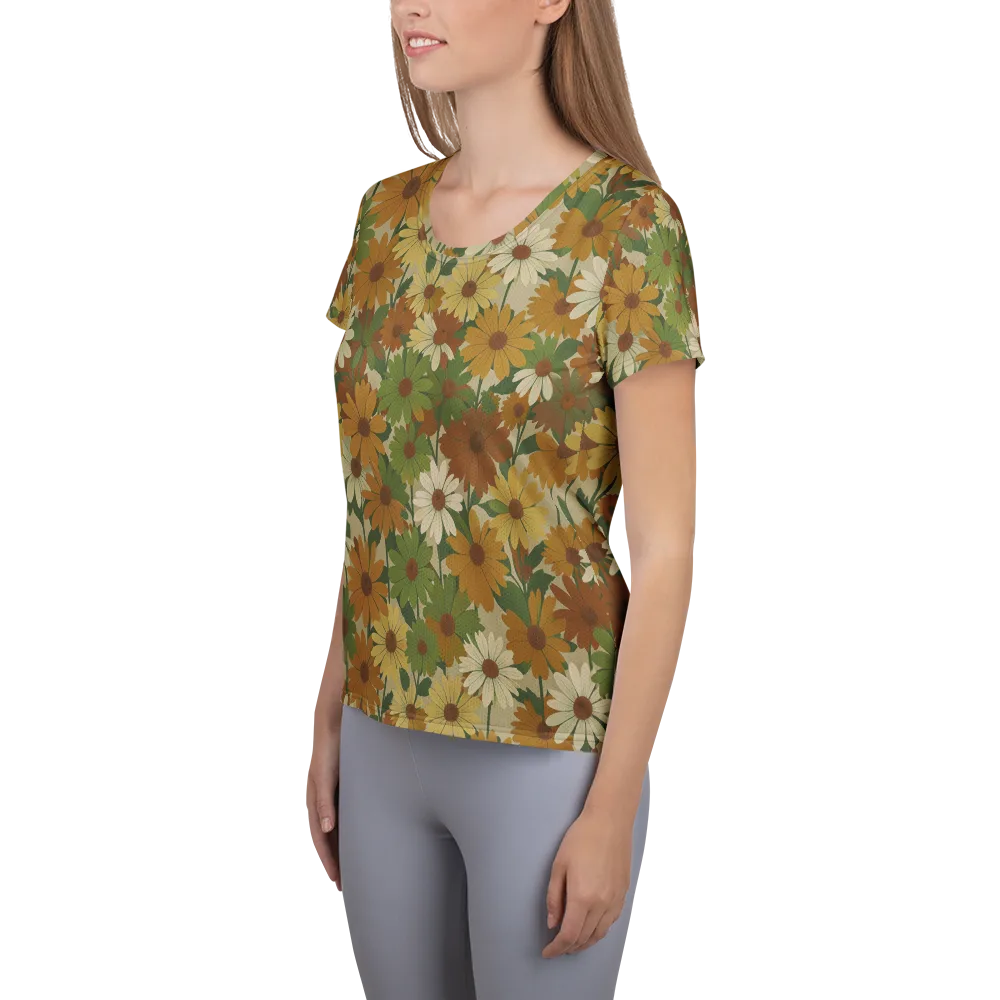 Harvest Bloom on Women's Athletic T-Shirt — Left