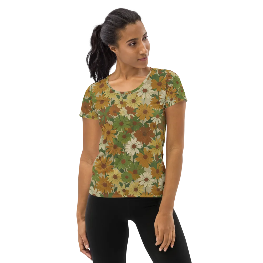 Harvest Bloom on Women's Athletic T-Shirt — Front