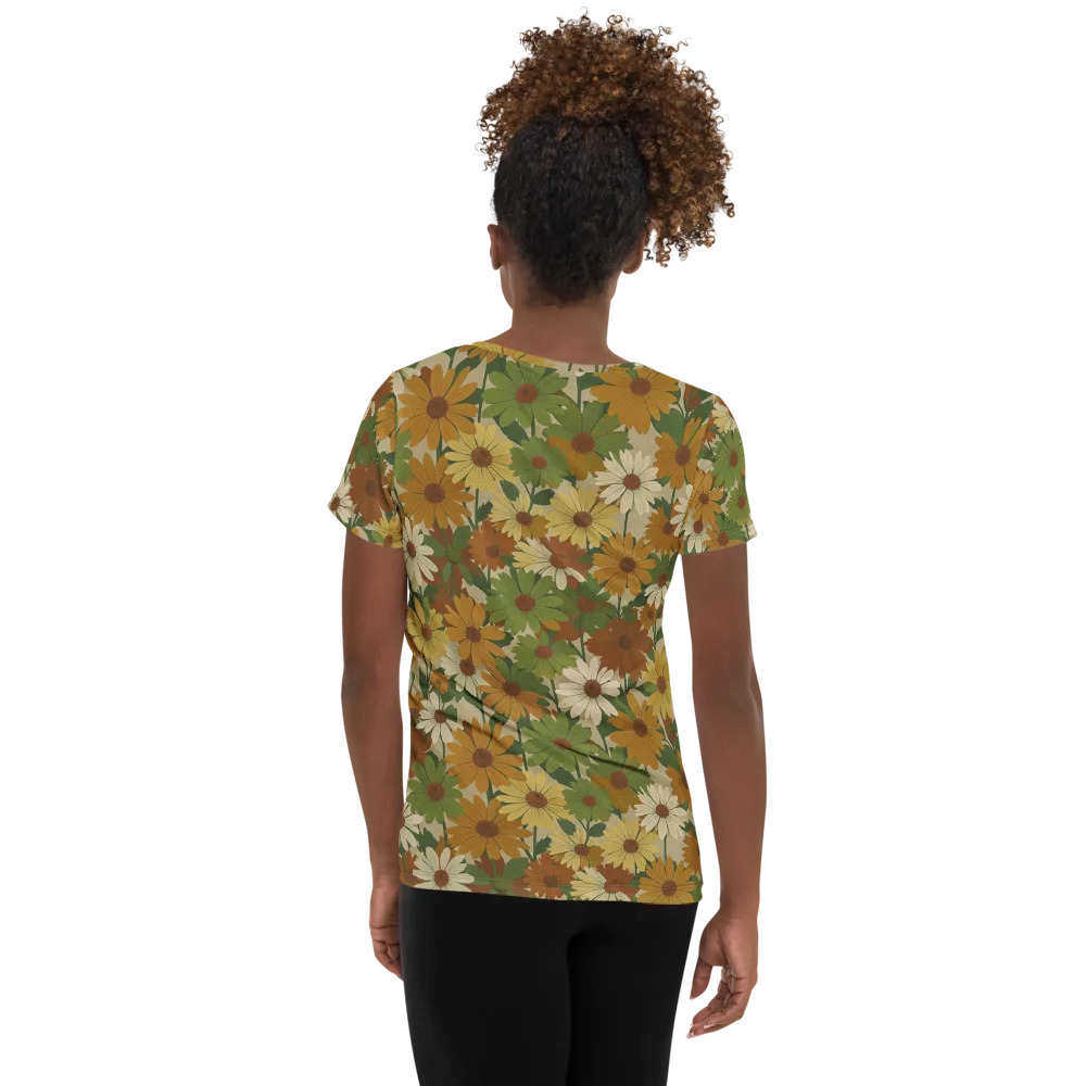 Harvest Bloom on Women's Athletic T-Shirt — Back