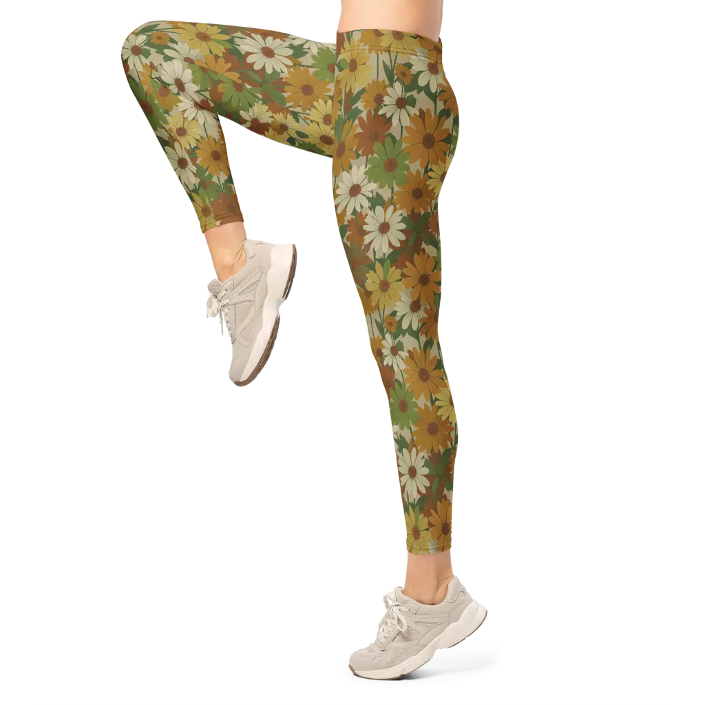 Harvest Bloom on Leggings — Left