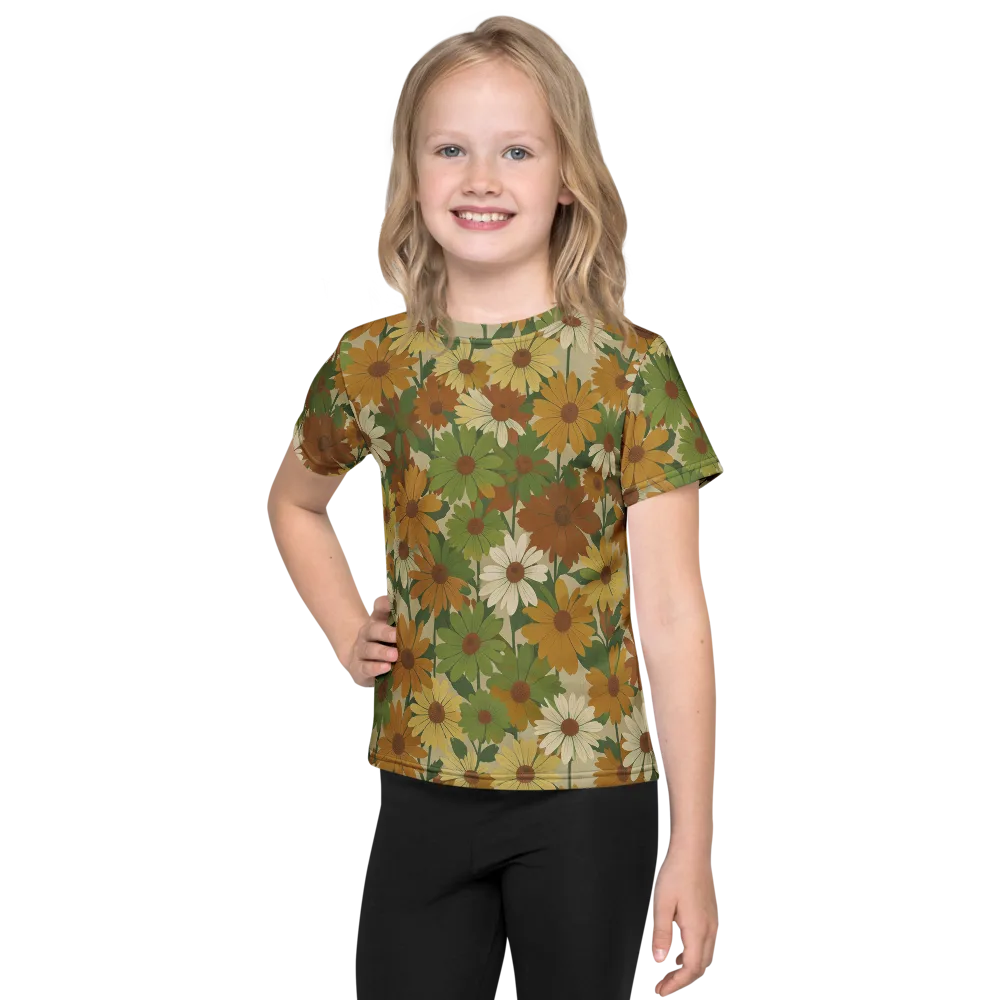Harvest Bloom on Kids Crew Neck T-Shirt — Front
