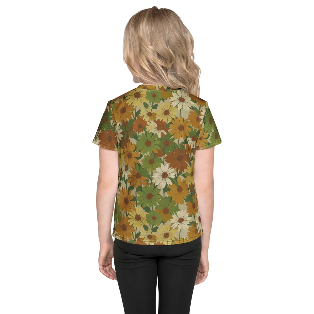Harvest Bloom on Kids Crew Neck T-Shirt — Back