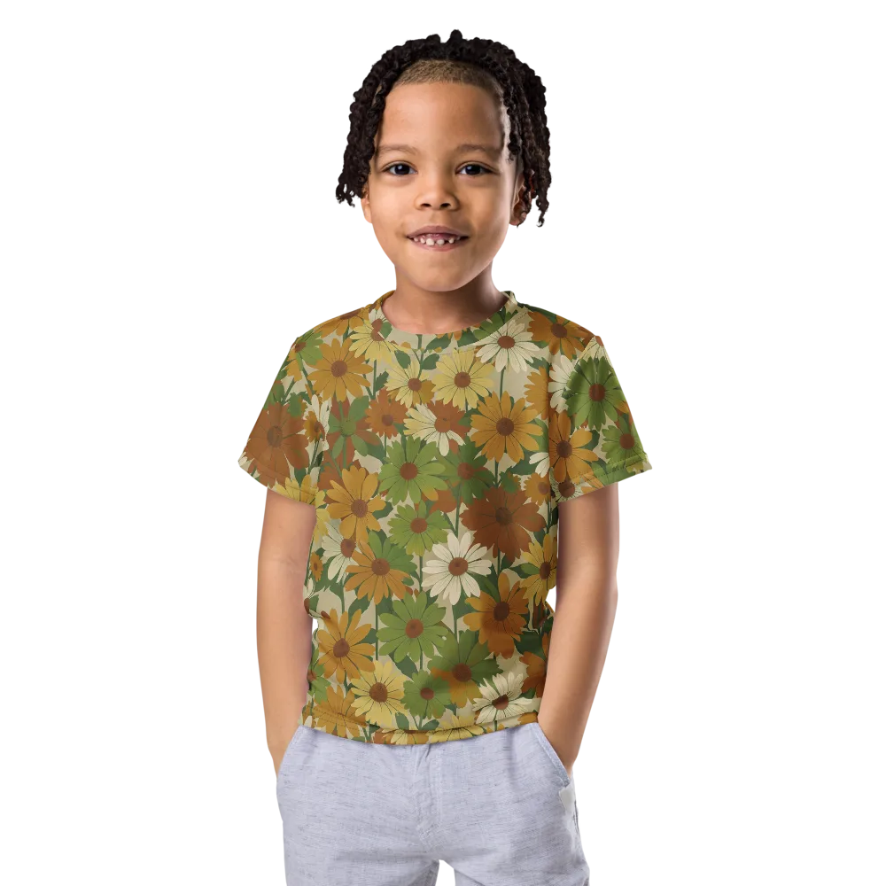 Harvest Bloom on Kids Crew Neck T-Shirt — Front