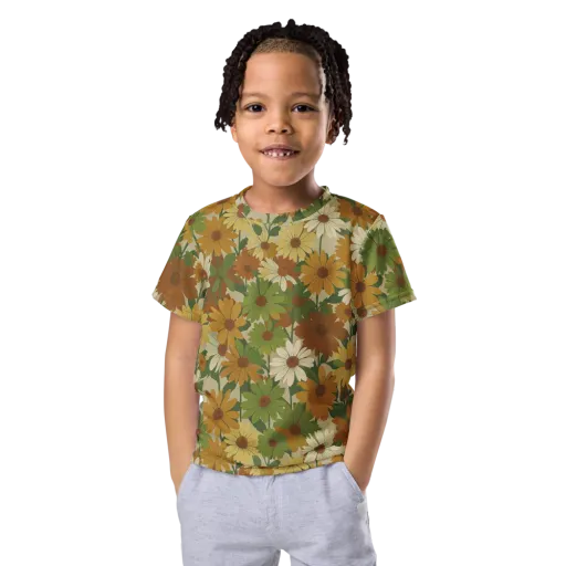 Harvest Bloom on a Kids Crew Neck T-Shirt