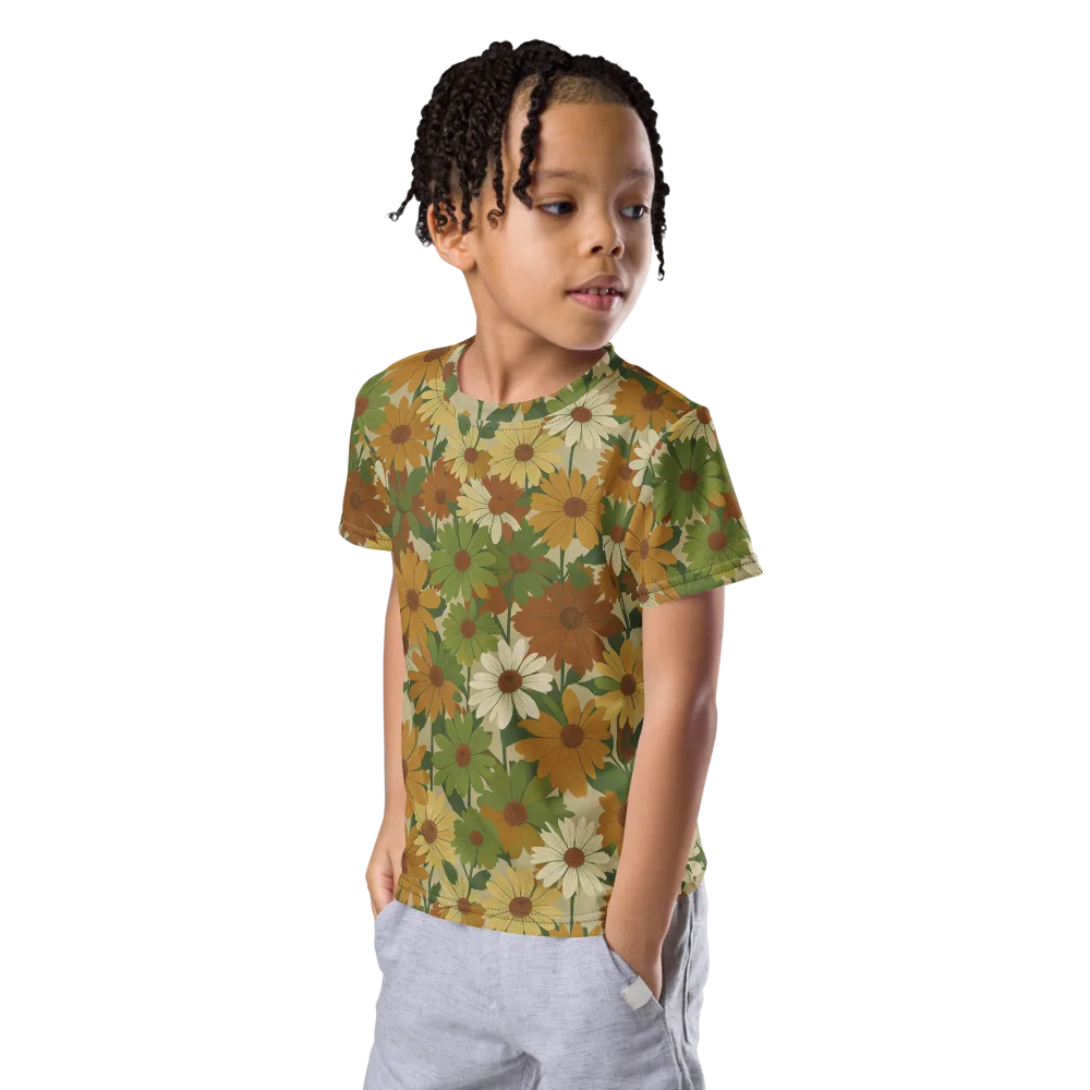 Harvest Bloom on Kids Crew Neck T-Shirt — Left Front