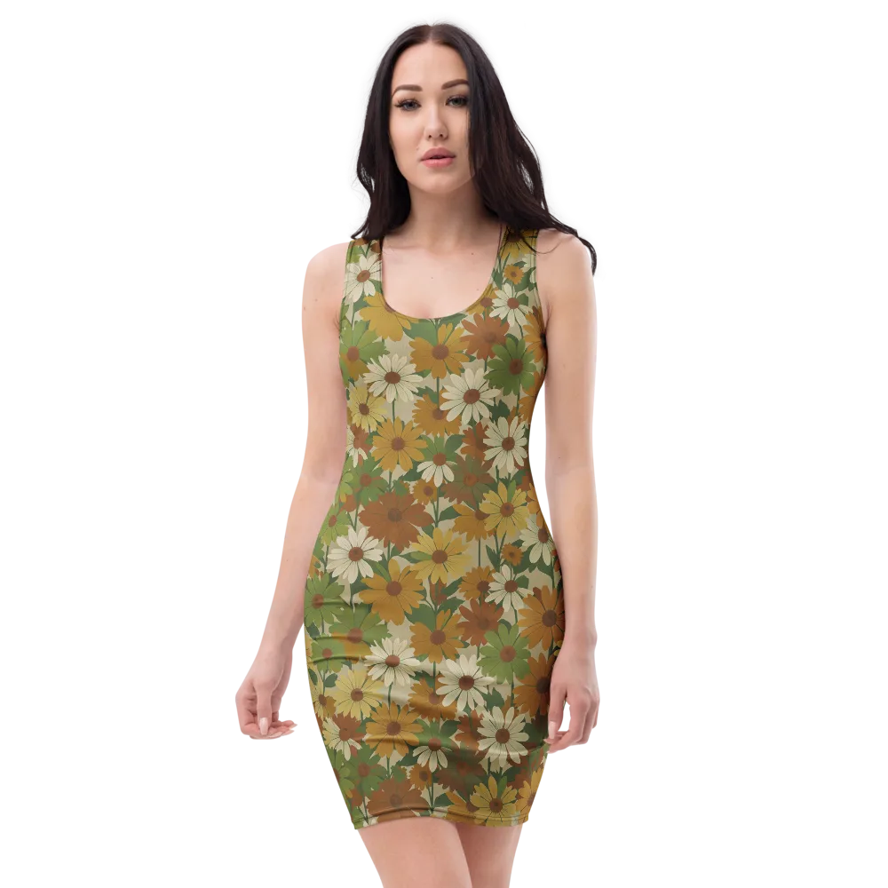 Harvest Bloom on Bodycon Dress — Front