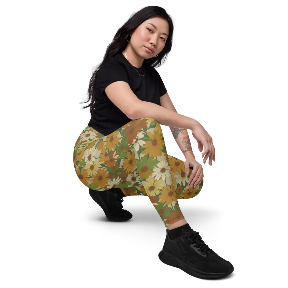 Harvest Bloom on Leggings with Pockets — Right Front