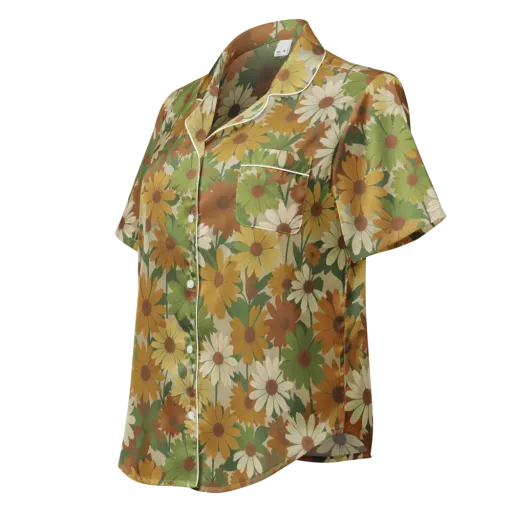 Harvest Bloom on a Women's Short Sleeve Pajama Top
