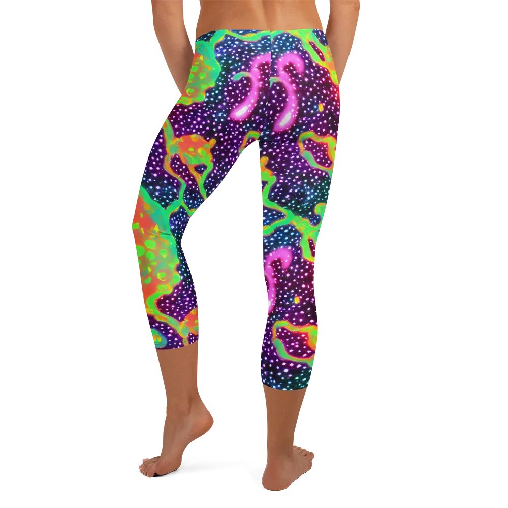 Luminous Lava on Capri Leggings — Back