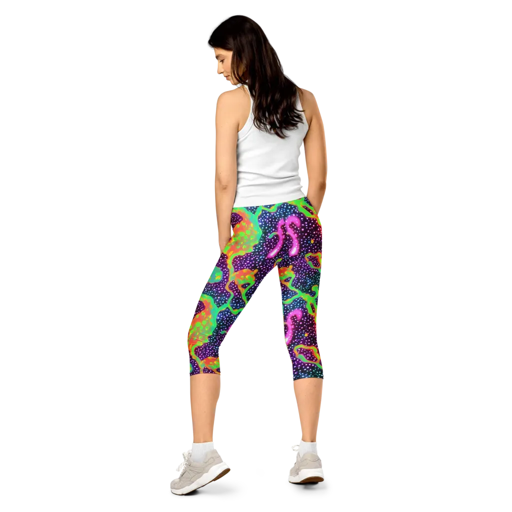 Luminous Lava on Capri Leggings — Back