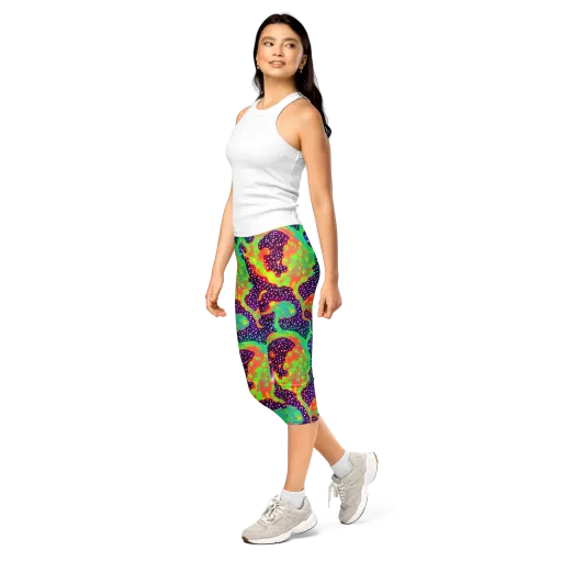 Luminous Lava on a Capri Leggings