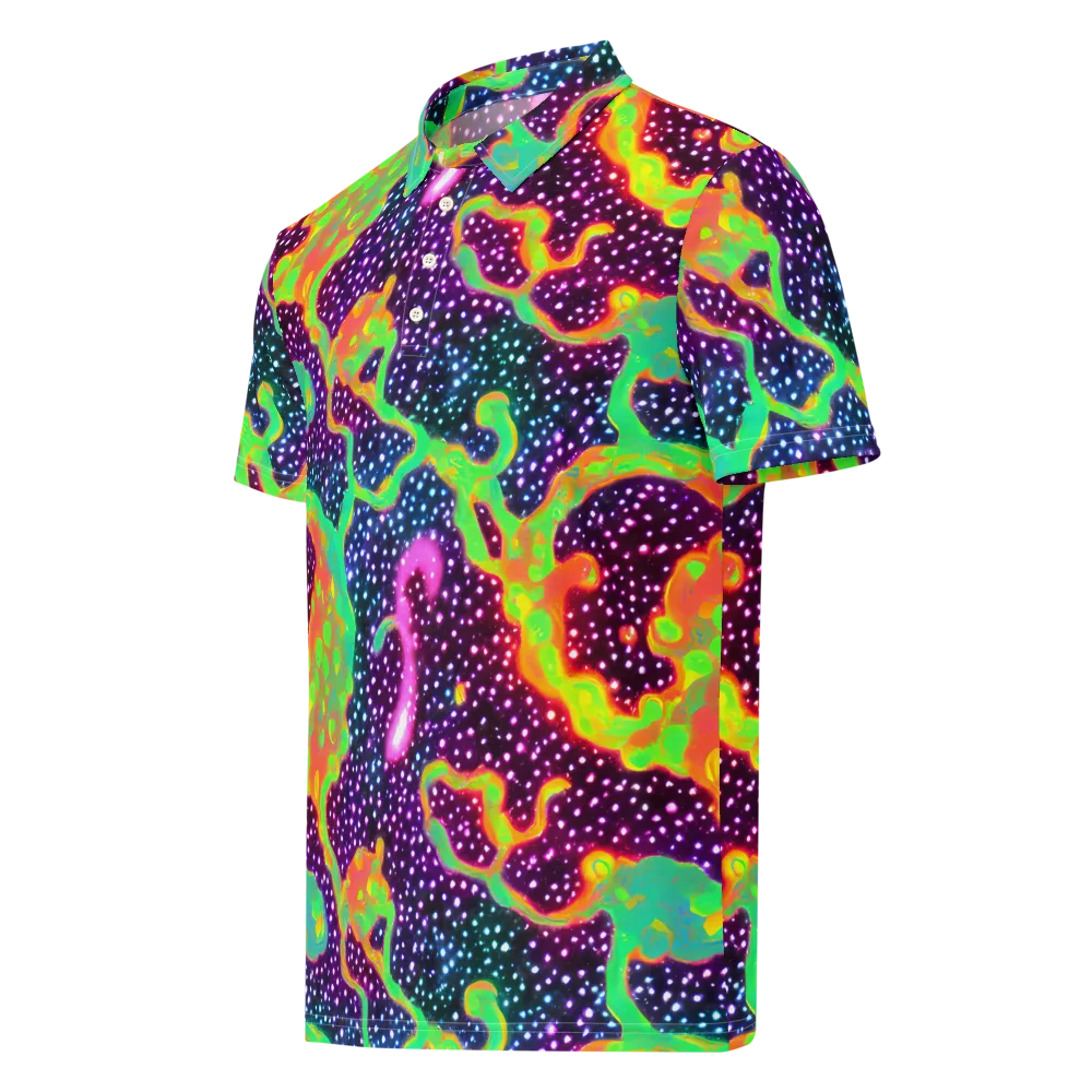 Luminous Lava on Men's Slim Fit Polo Shirt — Left Front