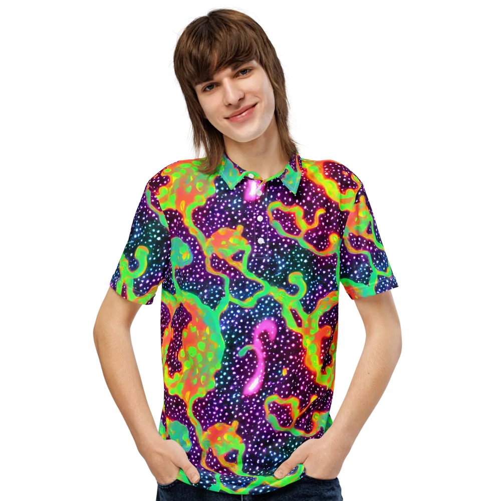 Luminous Lava on Men's Slim Fit Polo Shirt — Front