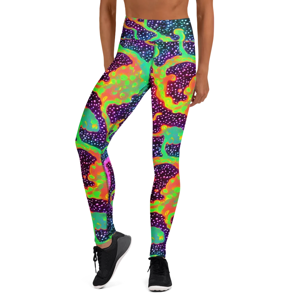 Luminous Lava on Yoga Leggings — Front