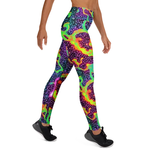 Luminous Lava on a Yoga Leggings