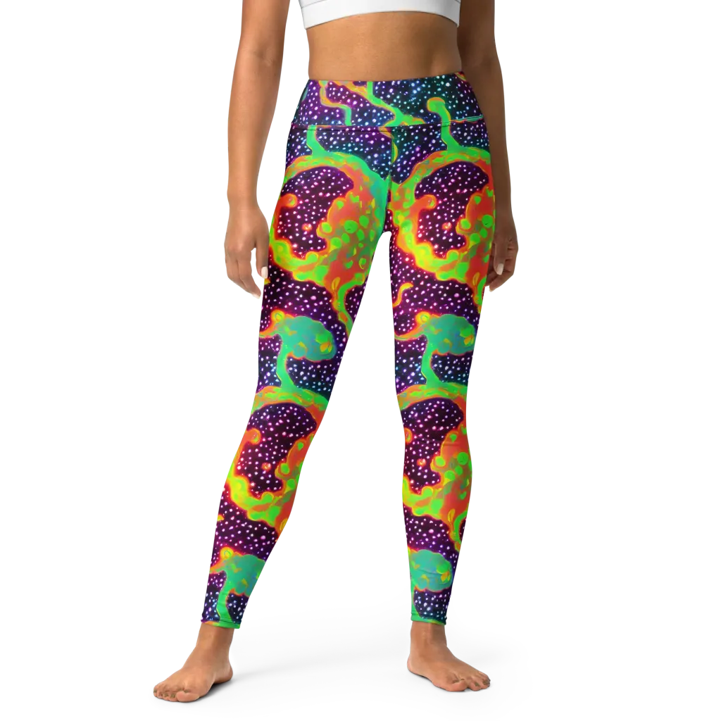 Luminous Lava on Yoga Leggings — Front