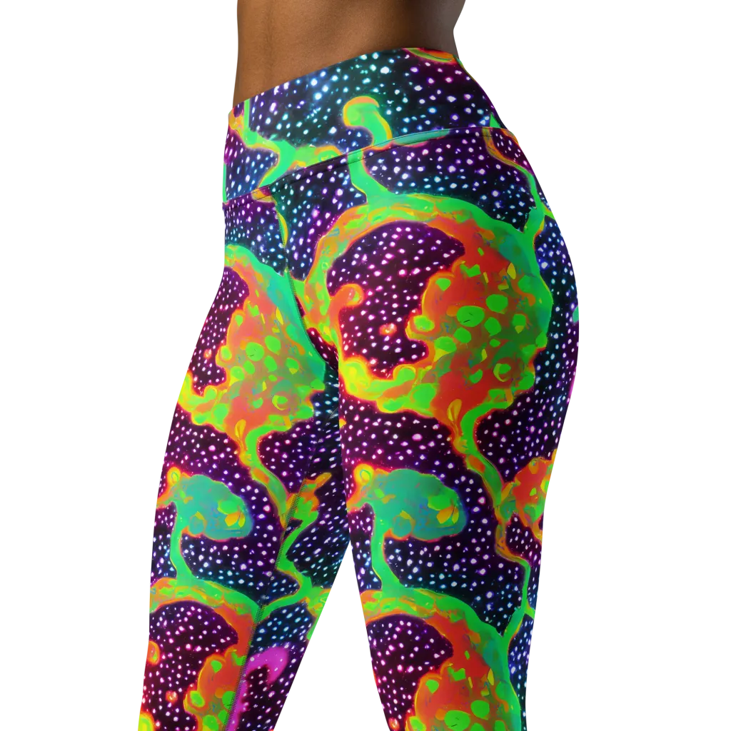 Luminous Lava on Yoga Leggings — Left Front