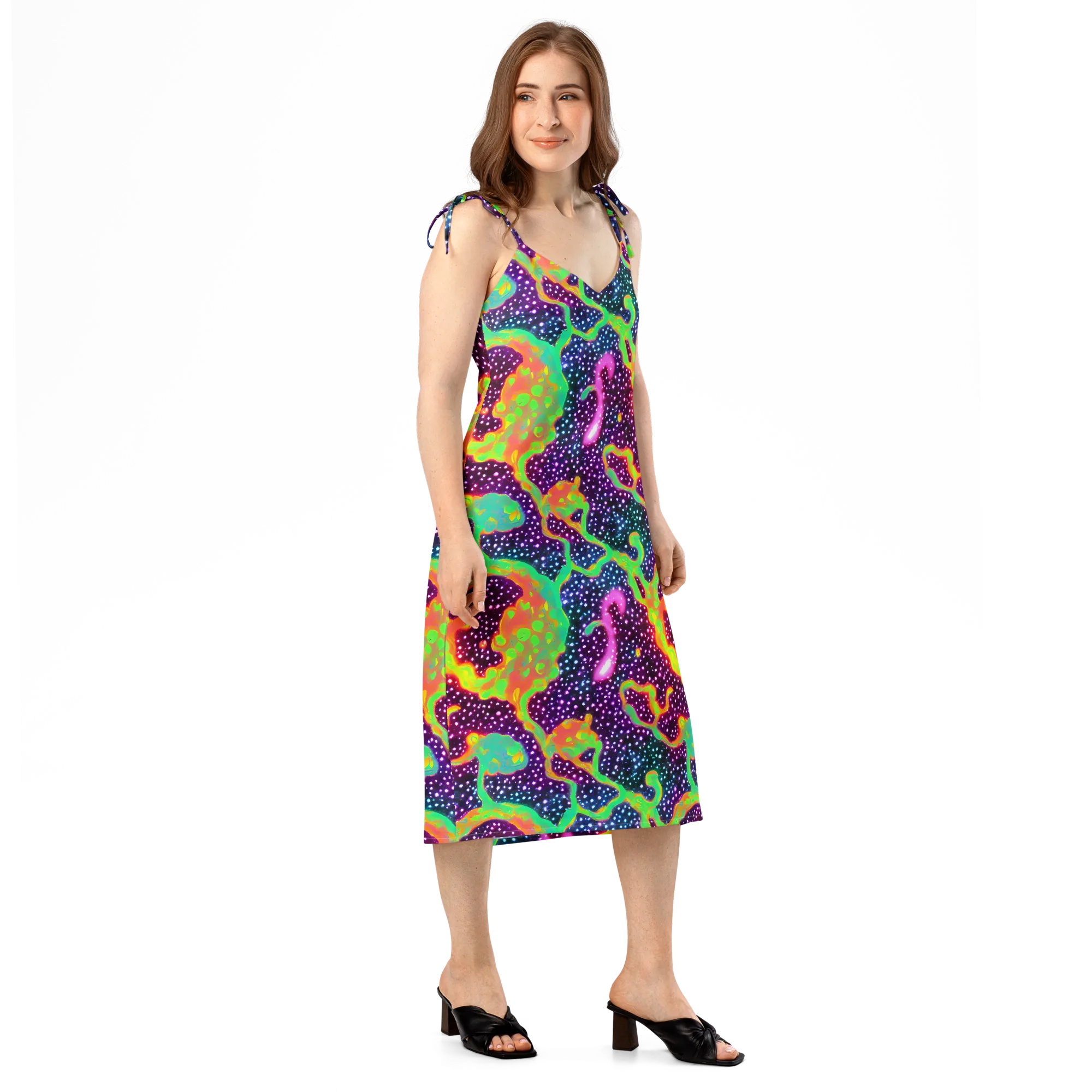Luminous Lava on Slip Dress — Right Front