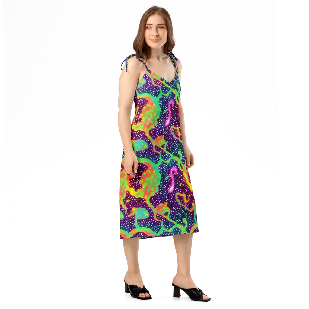 Luminous Lava on Slip Dress — Right Front