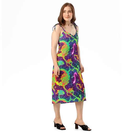 Luminous Lava on a Slip Dress