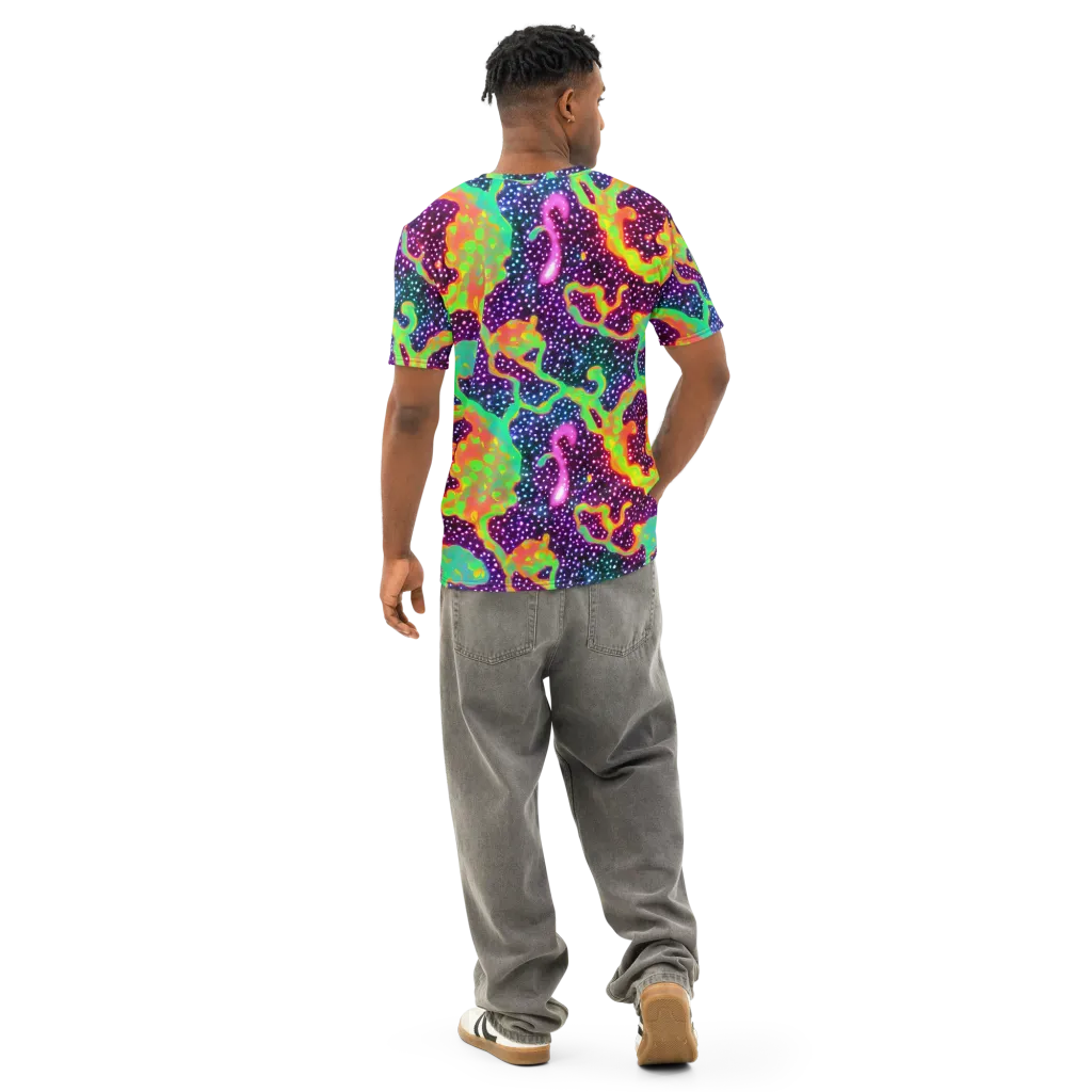 Luminous Lava on Men's Cotton Crew Neck T-Shirt — Back