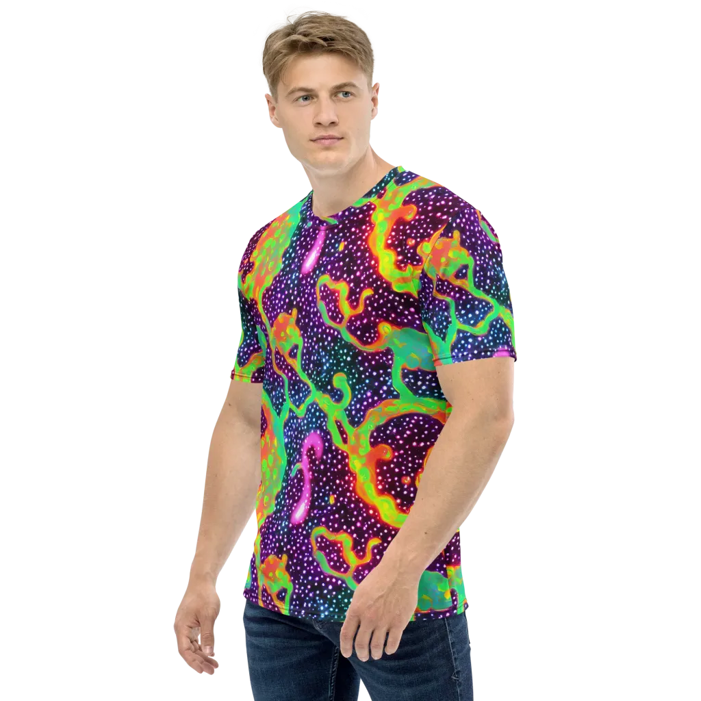 Luminous Lava on Men's Crew Neck T-Shirt — Left