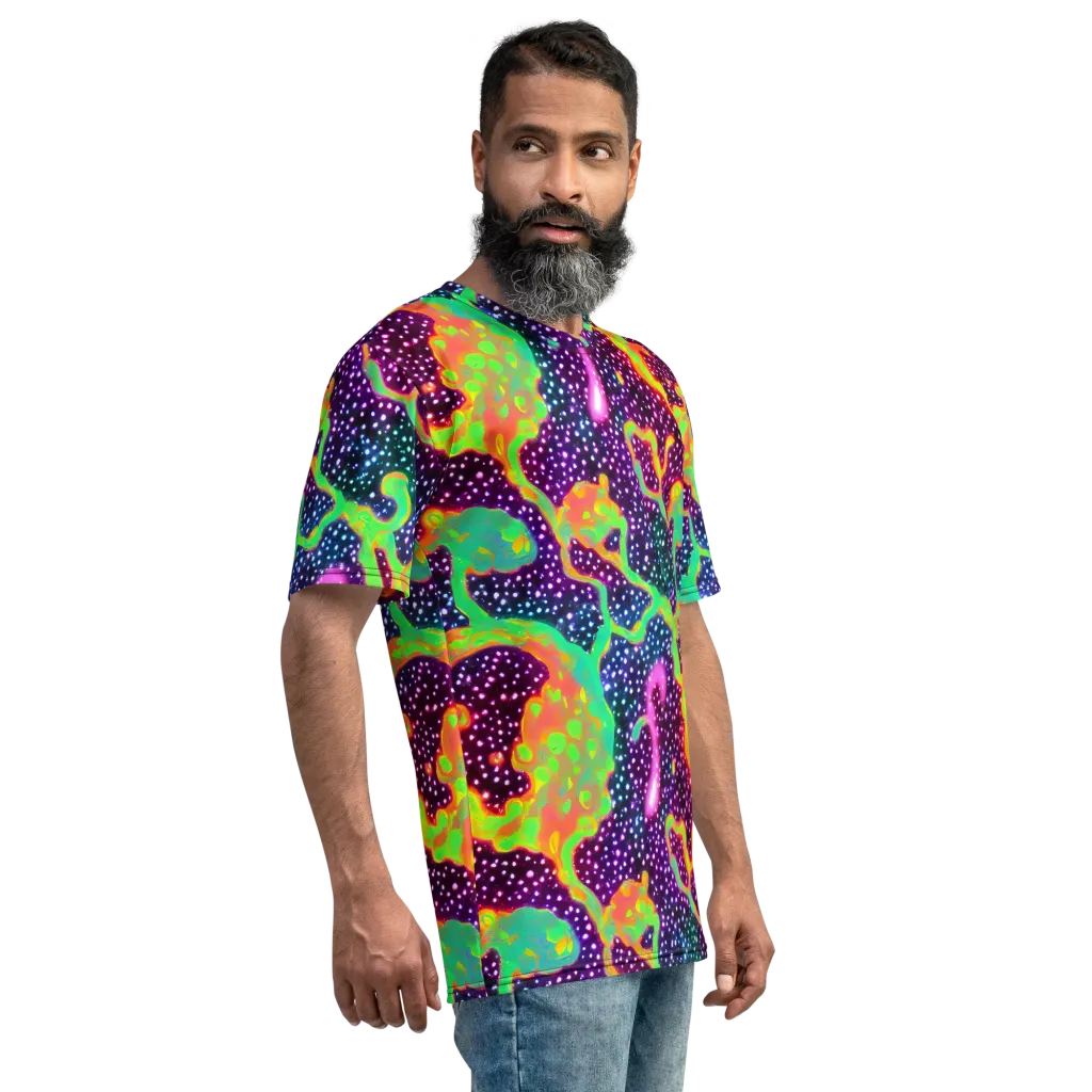 Luminous Lava on Men's Crew Neck T-Shirt — Right