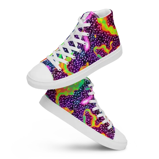 Luminous Lava on a Men's High Top Canvas Shoes