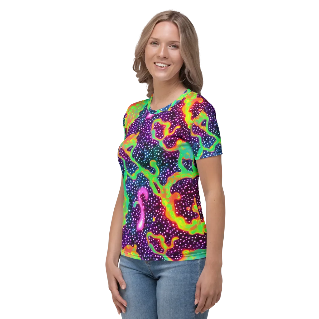 Luminous Lava on Women's Crew Neck T-Shirt — Left