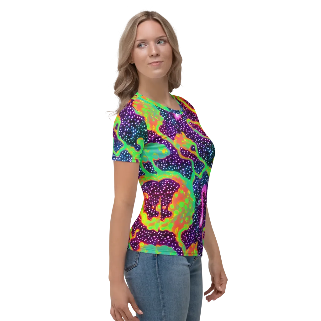 Luminous Lava on Women's Crew Neck T-Shirt — Right