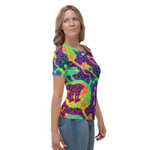 Luminous Lava on a Women's Crew Neck T-Shirt