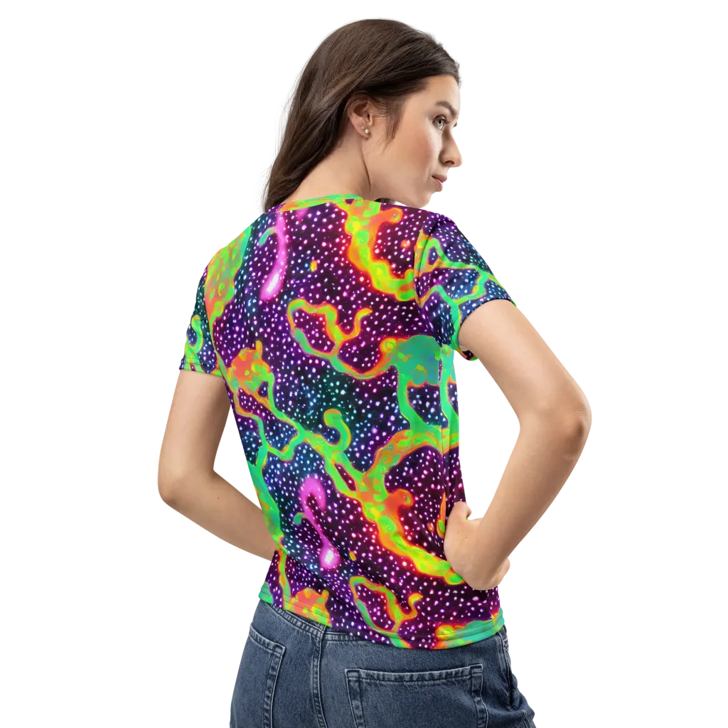 Luminous Lava on Women's Crew Neck T-Shirt — Back