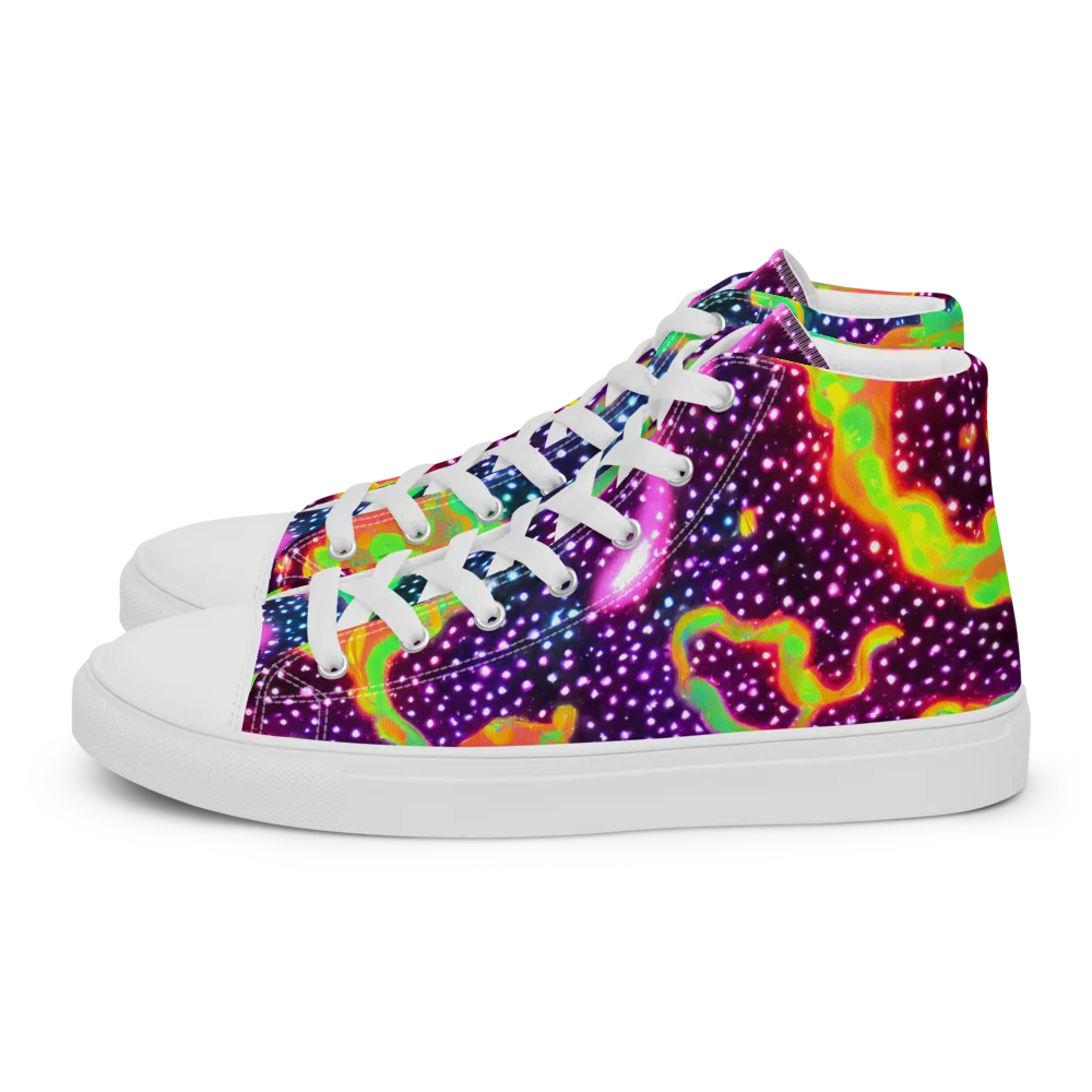 Luminous Lava on Women's High Top Canvas Shoes — Left