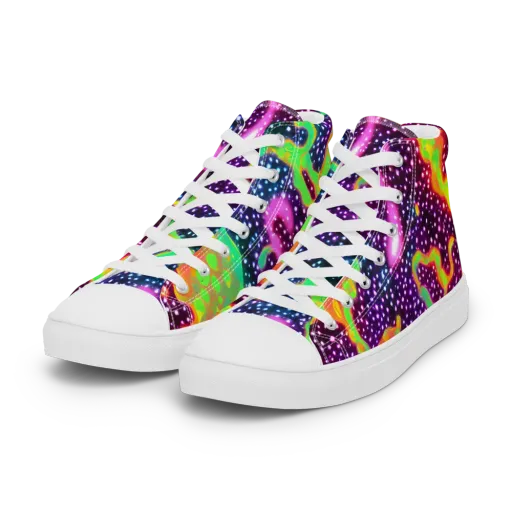 Luminous Lava on a Women's High Top Canvas Shoes