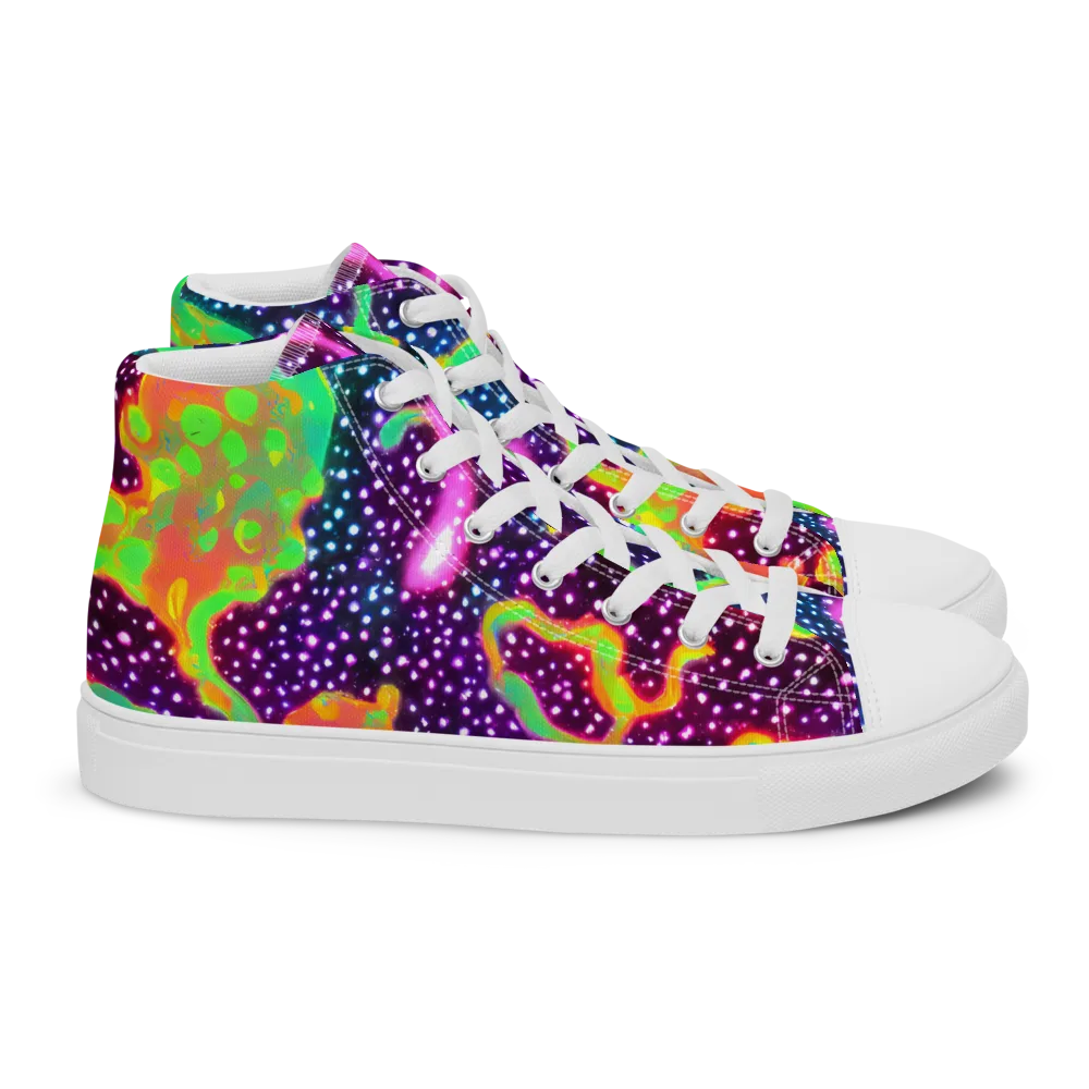 Luminous Lava on Women's High Top Canvas Shoes — Right