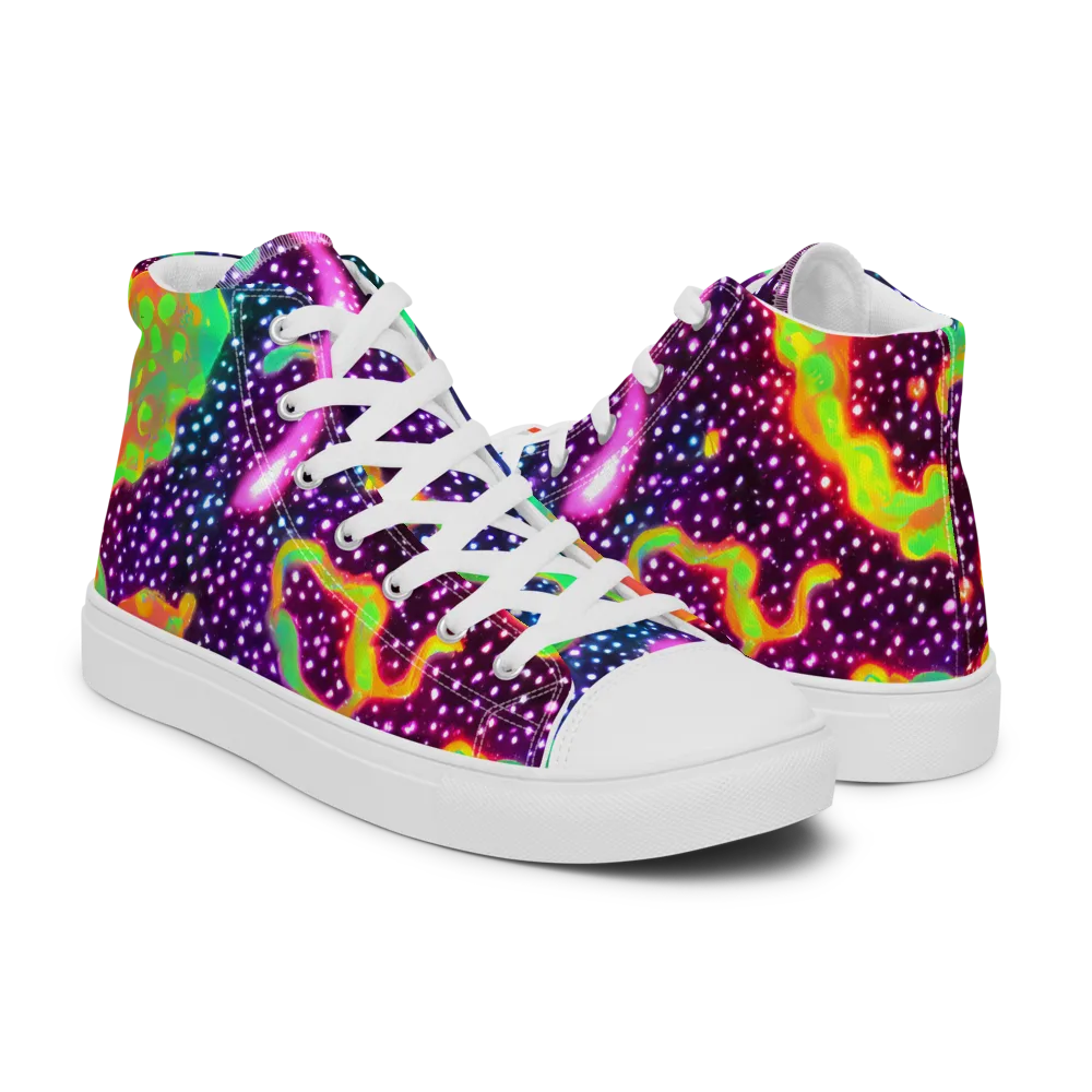 Luminous Lava on Women's High Top Canvas Shoes — Right