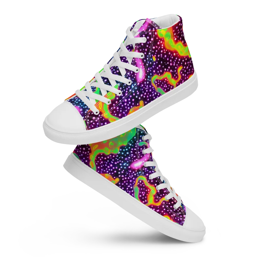 Luminous Lava on Women's High Top Canvas Shoes — Front