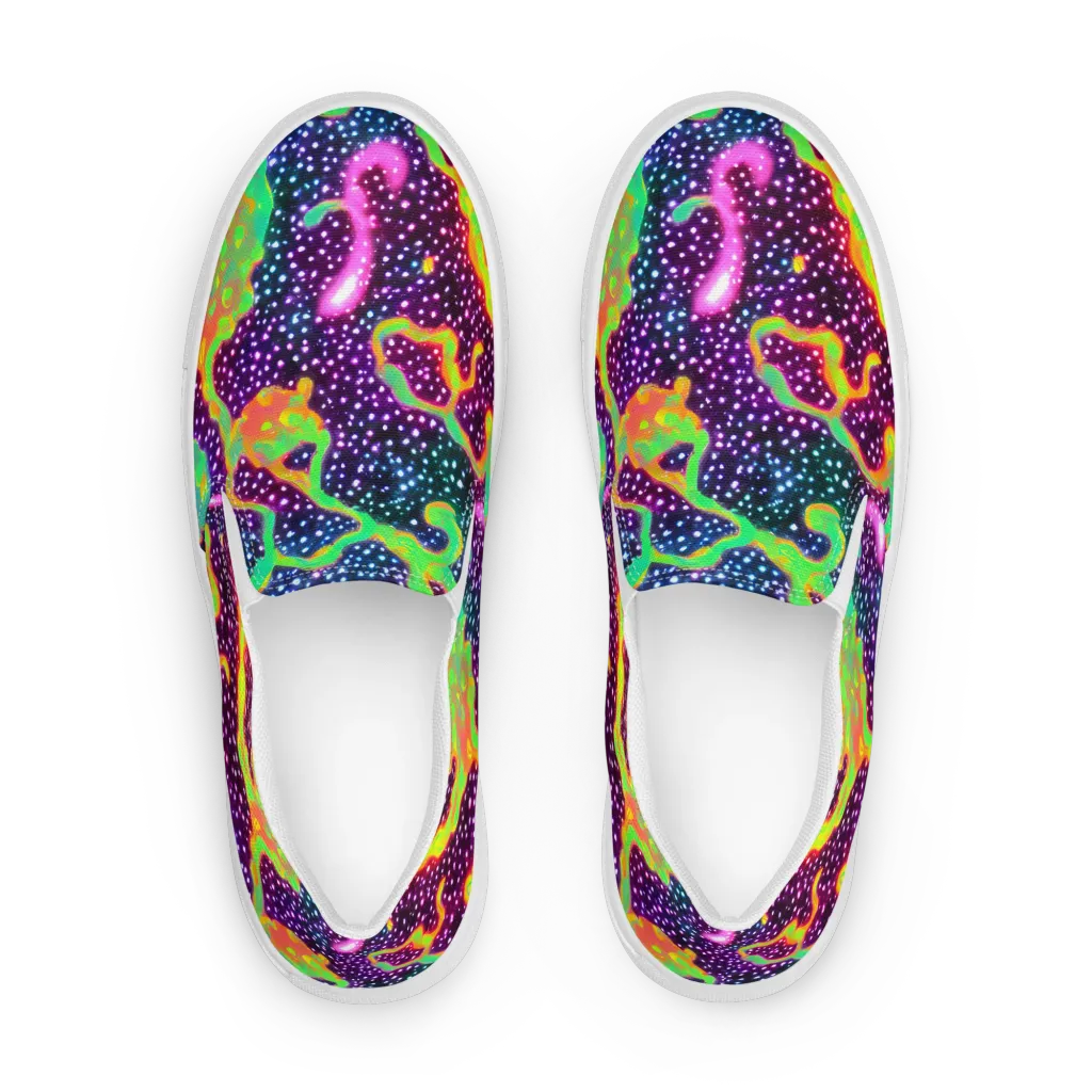 Luminous Lava on Men's Slip-On Canvas Shoes — Front