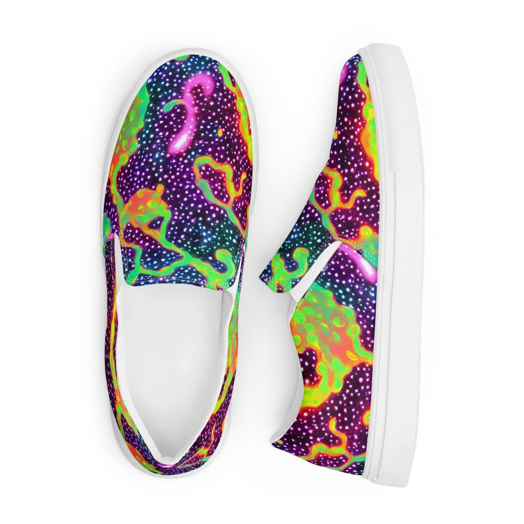 Luminous Lava on Men's Slip-On Canvas Shoes — Front