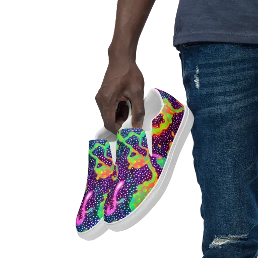 Luminous Lava on a Men's Slip-On Canvas Shoes