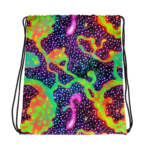 Luminous Lava on a Drawstring Bag