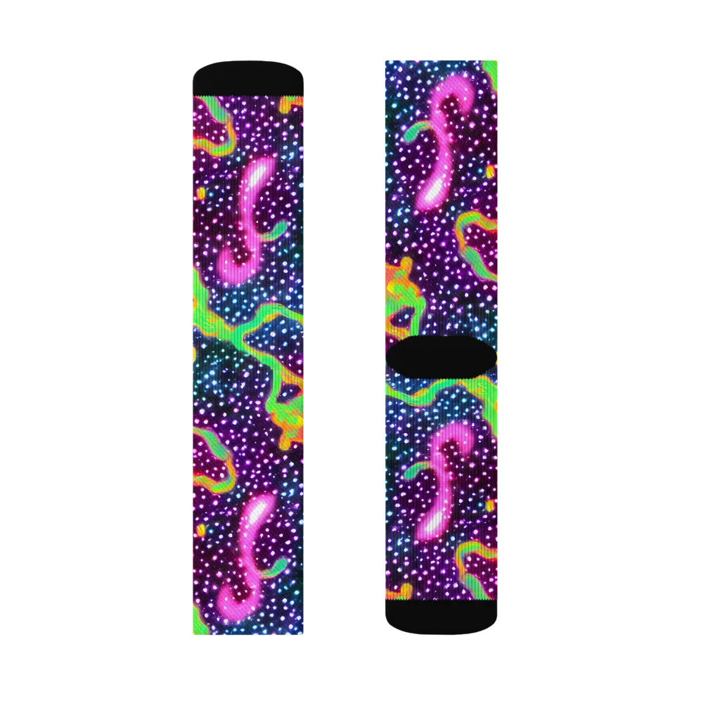 Luminous Lava on Socks — Left Sock