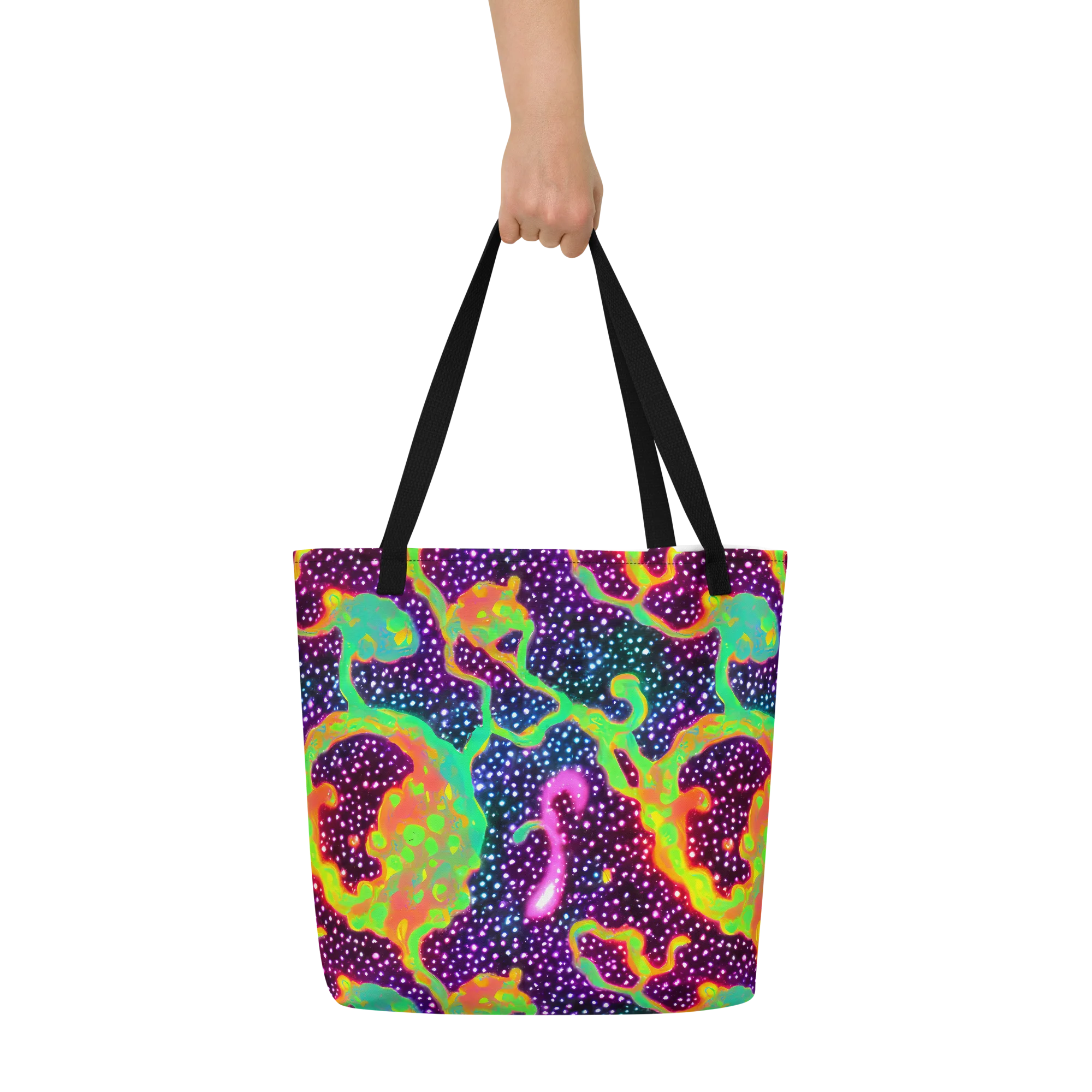 Luminous Lava on Large Tote Bag W/ Pocket — Front