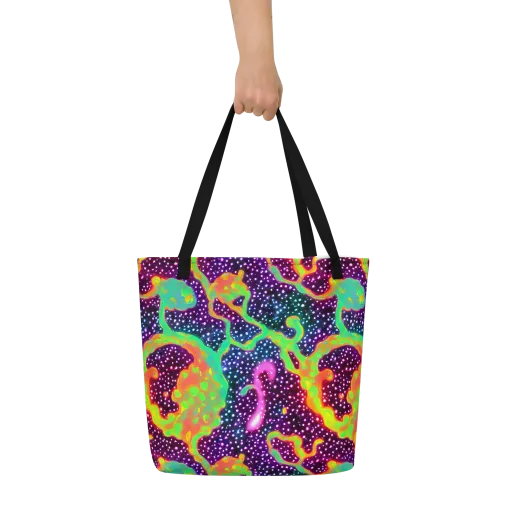 Luminous Lava on a Large Tote Bag W/ Pocket