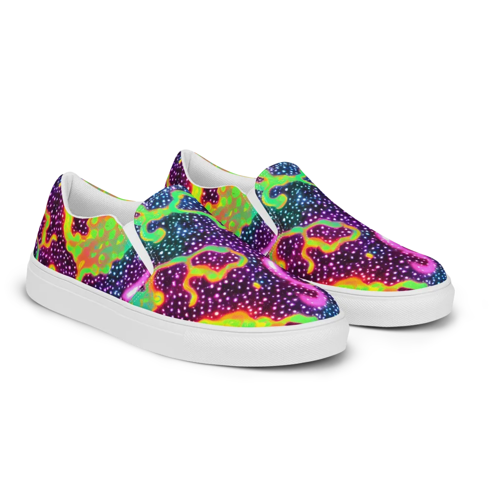 Luminous Lava on Women's Slip-On Canvas Shoes — Right Front