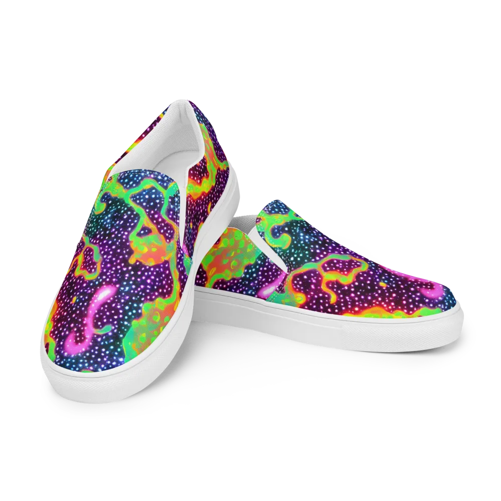 Luminous Lava on Women's Slip-On Canvas Shoes — Left Front